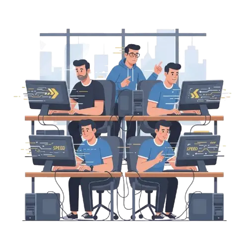 The Holding Devs technical squad working on systems